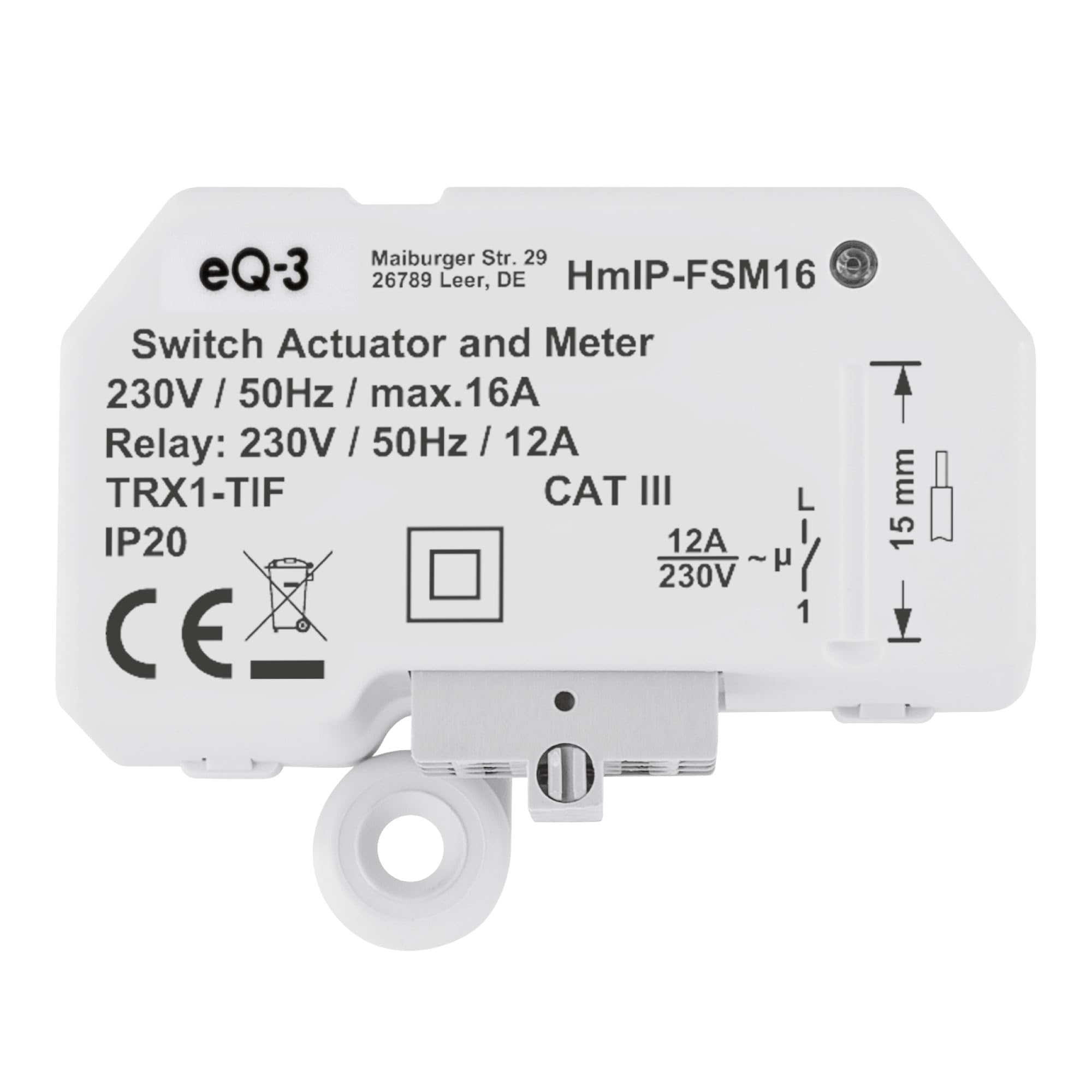 Homematic IP 150239A0 Flush Mount Switch Actuator and Meter - Grey
