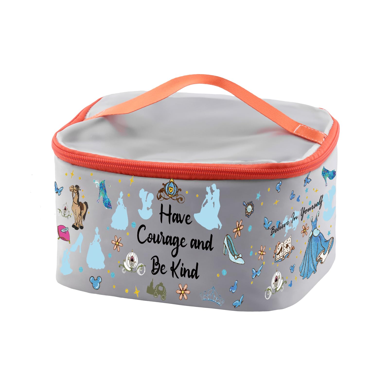 PXTIDY Cinderella Princess Cosmetic Case Fairy Tale Cartoon Film Merchandise Makeup Organizer Bag Fairy Shoes Movie Gift