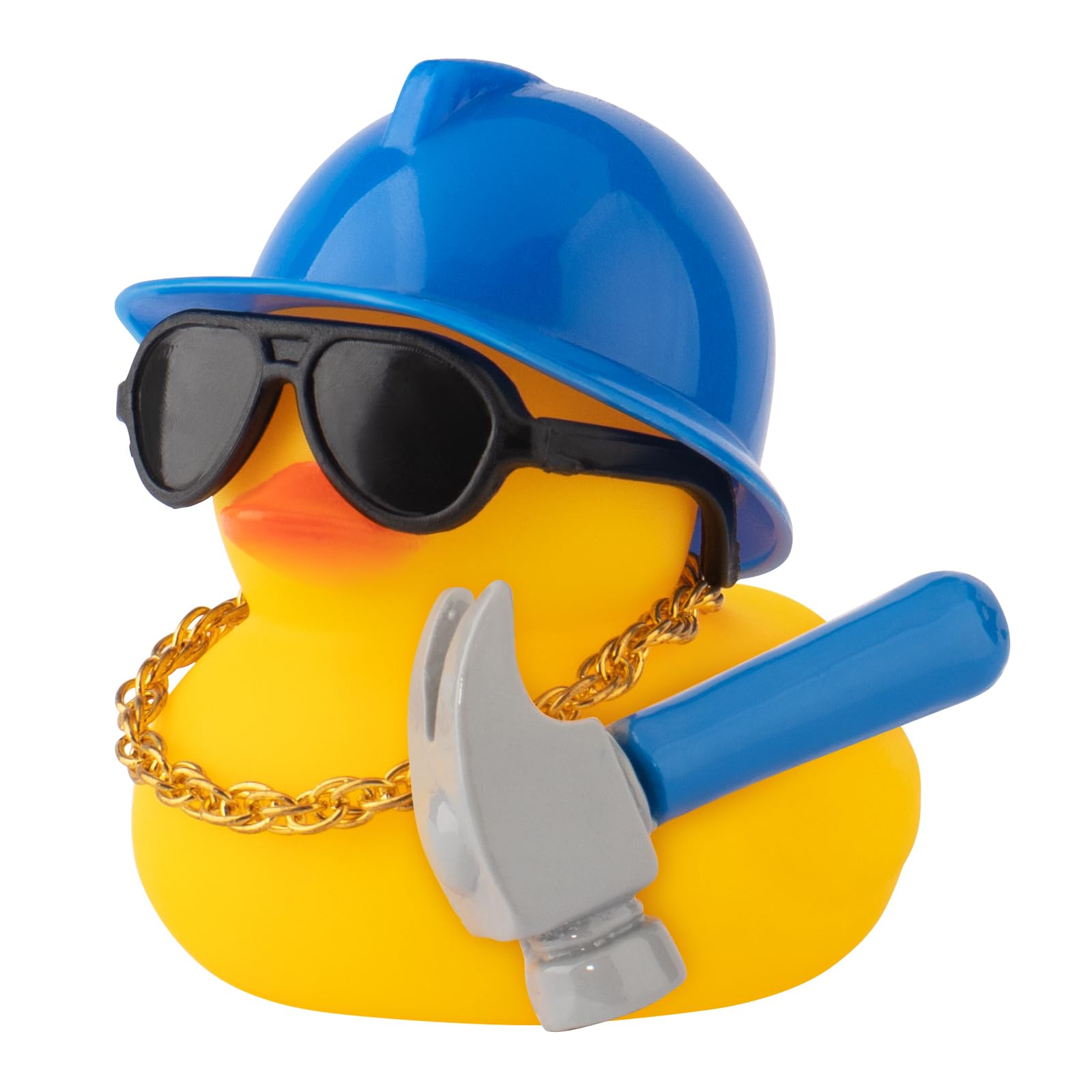 Photo 1 of wonuu Car Dashboard Decorations Rubber Ducks, Construction Builder Rubber Ducky for Car Ornament Cute Duck with Tool, Hard Hat, Glasses, Necklace (Hammer)