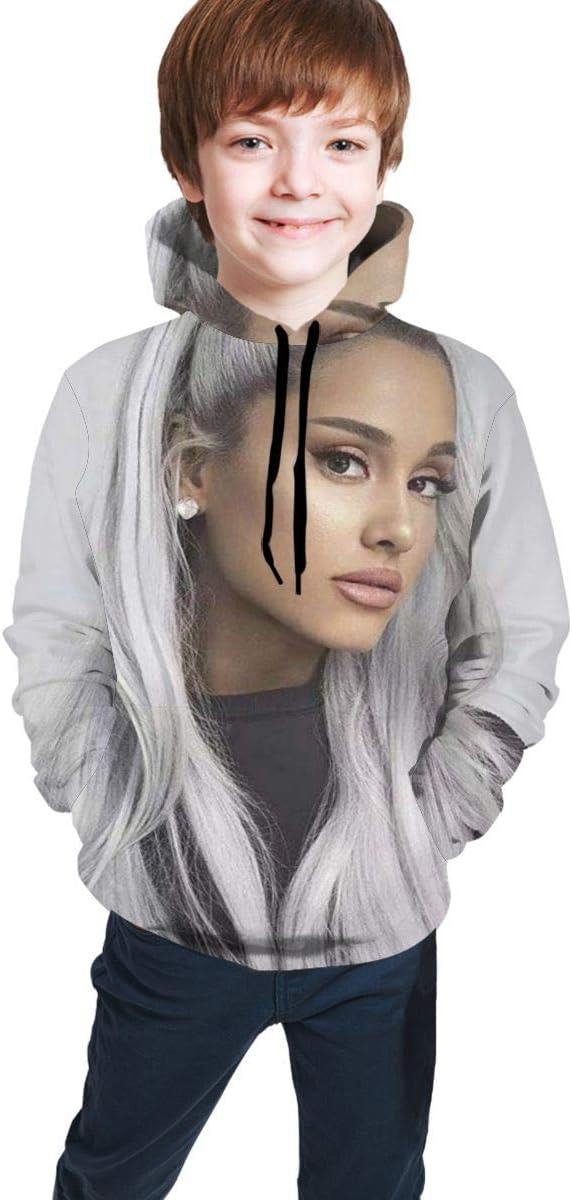 Ari_ana Gra_nde Youth 3D Print Pullover Hoodies Hooded Seatshirts Sweater for Boys Girls