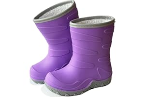 Greentiming Toddler Winter Rain Boots, Insulated Waterproof Kids Snow Boots Fleece Lined Cozy Insulated Boot for Boys Girls