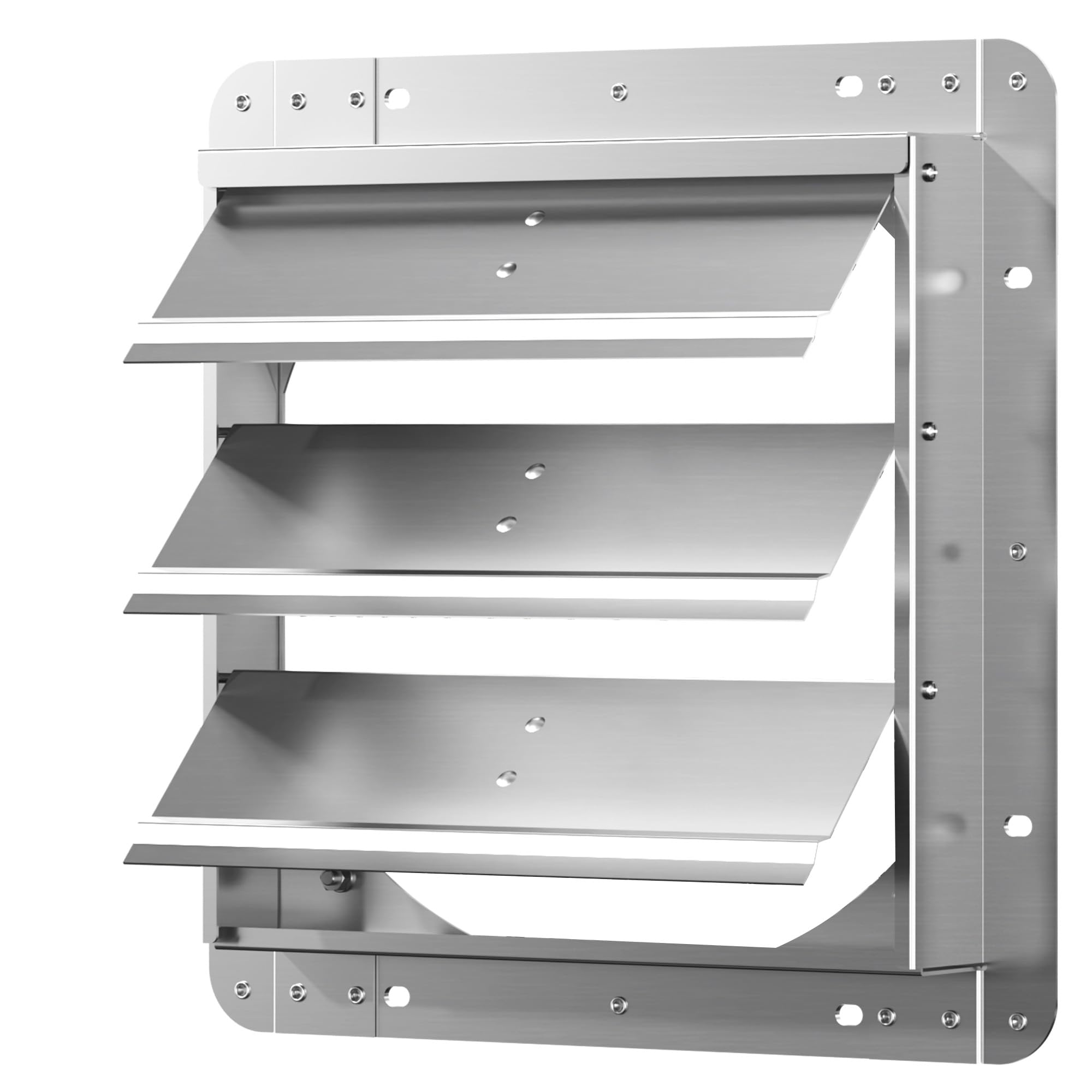 Photo 1 of 10 Inch Galvanized Shutter Exhaust Louver Vent, Automatic Gravity Shutter Louver Vent for Home Attics, Workshops, Barn, Greenhouse (Motor&Blades are not Included)