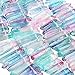 rockcloud Natural Rock Crystal Points Titanium Coated Clear Quartz Sticks Spikes Top Drilled 15 inch Strand,Pink&Blue