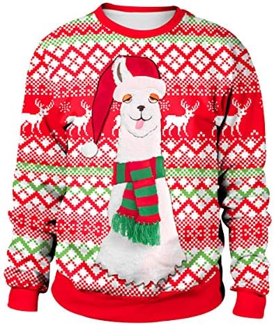 Immagini Ridicole Natale.Felpe Natalizie Pullover Natalizio Maglioni Natalizi Uomo Donna Felpa Maglione Stampa Natale Girocollo Senza Cappuccio Divertenti Renna Coppia Maglie Invernali Oversize Casual Larghe Unisex Magliette Amazon It Abbigliamento