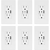 TOPGREENER 4.2A 21W 3-Port Type C USB Outlet, 15 Amp Receptacle Plug, Charging Power Outlet with Dual Type C&A Ports, Screwle