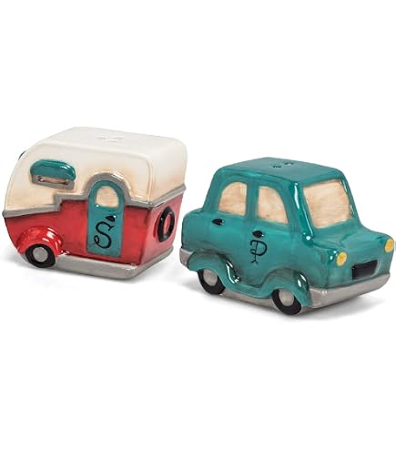 Abbott Collection Salz- & Pfefferstreuer Auto & Wohnmobil – Keramik, 5,1 Cm Hoch, Retro-Design