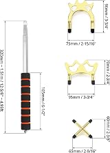 QWORK Telescopic Snooker Cue Bridge with 3 Brass Heads 35-150 cm view 6