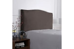CSYBYW Velvet Bed Headboard Cover for Queen King Full Size,Stretch Headboard Slipcover Soft Dustproof Protector Cover Bed Head Cover for Bedroom(1# Coffee Gray,200cm(79''))