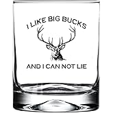 Rogue River Tactical Funny I Like Big Bucks and I Can Not Lie Hunting Old Fashioned Whiskey Glass Drinking Cup Gift For Hunter