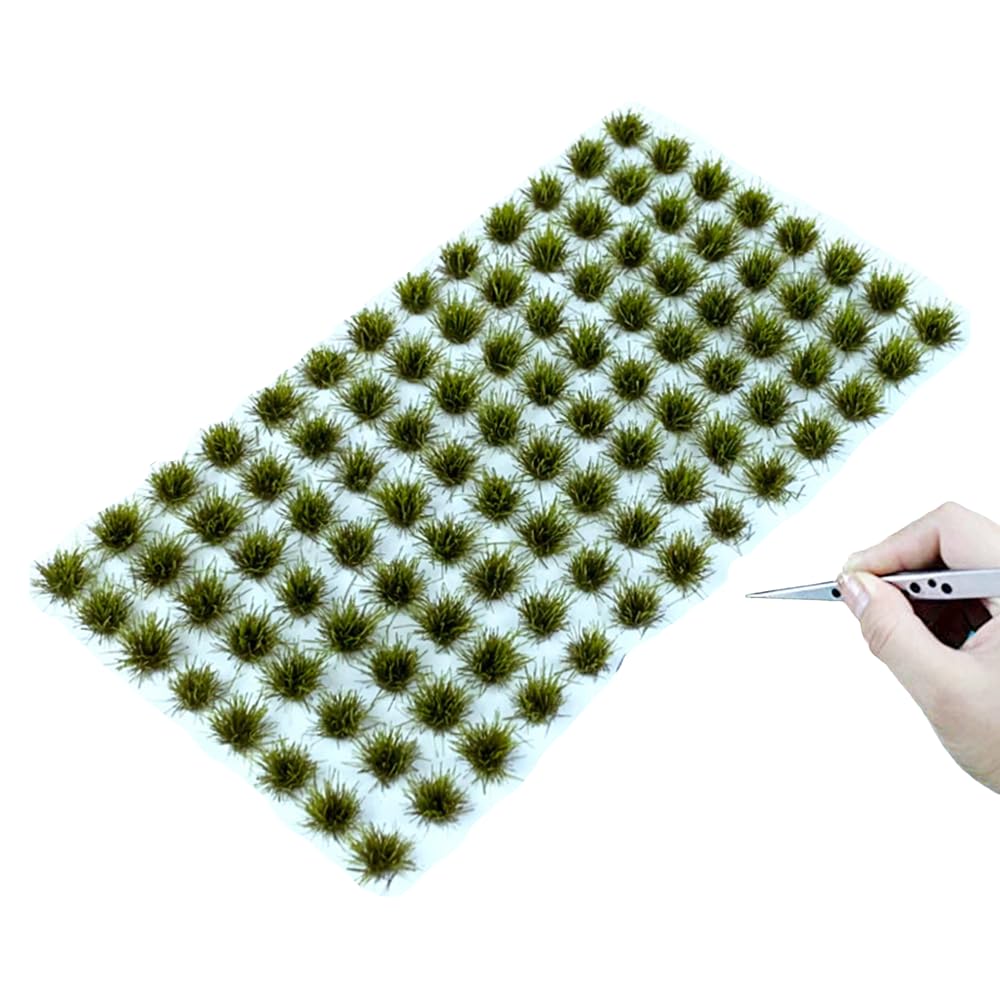 RHQFDM 120 PCS Model Making Grass Static Grass Tufts Static Grass Tufts Model Making Miniature Deco Model Making For DIY Railway Train Landscape Artificial Grass Miniature Grass Deco(Small Grass 4#)
