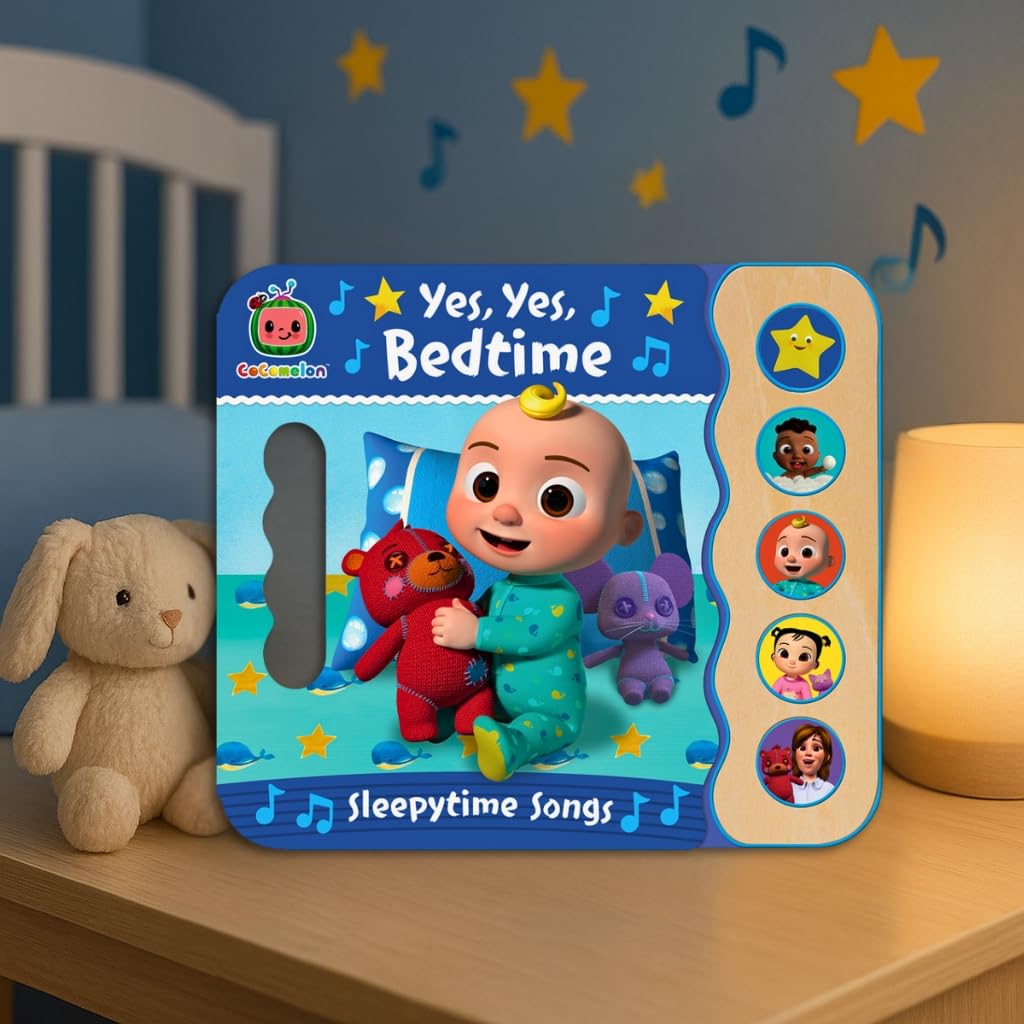 Cocomelon Yes, Yes Bedtime 5-Button Song Book: Sing and Read Toy Book with JJ and Friends, Ages 2-7