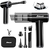 aokway Car Vacuum Portable Cordless 15000PA Powerful Suction, 7500mAh, 4-in-1, High Power Mini Vacuum Cleaner for Car, Home, PC, Keyboard, Desk Cleaning Small Handheld Rechargeable (Black)