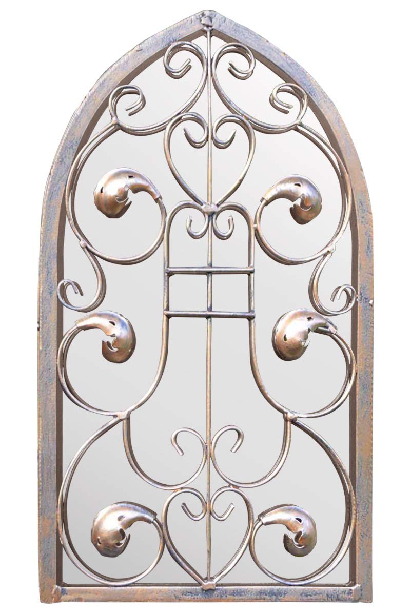 Large Outdoor Arch Ornate Garden Wall Mirror 40cm X 24cm