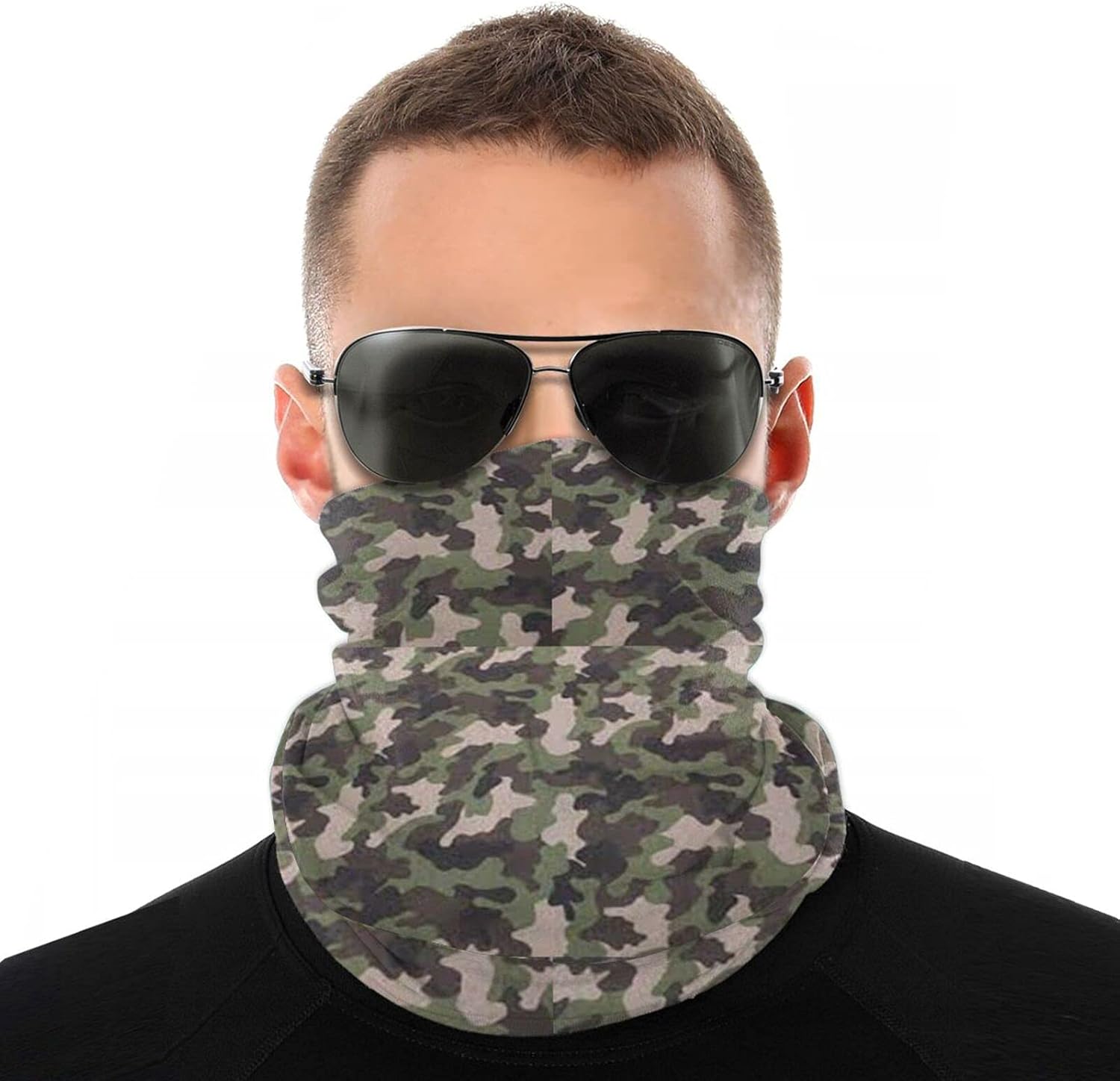 M81 Woodland Camo Face Mask Shield Protective for Men & Women Fashion