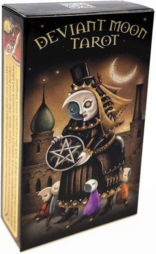 isilky Table Tarot Cards - 78 Pcs Cards Deviant Moon Tarot Board Game English Language Version Cards - Tarot Cards for Family Gathering Party for Beginner