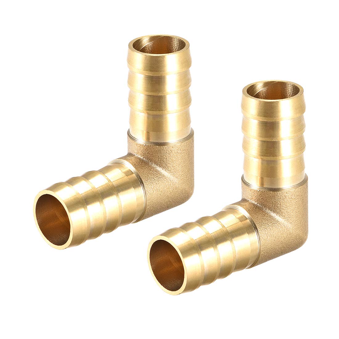 sourcing map 16mm Barb Brass Hose Fitting 90 Degree Elbow Pipe Connector Coupler Tubing 2pcs