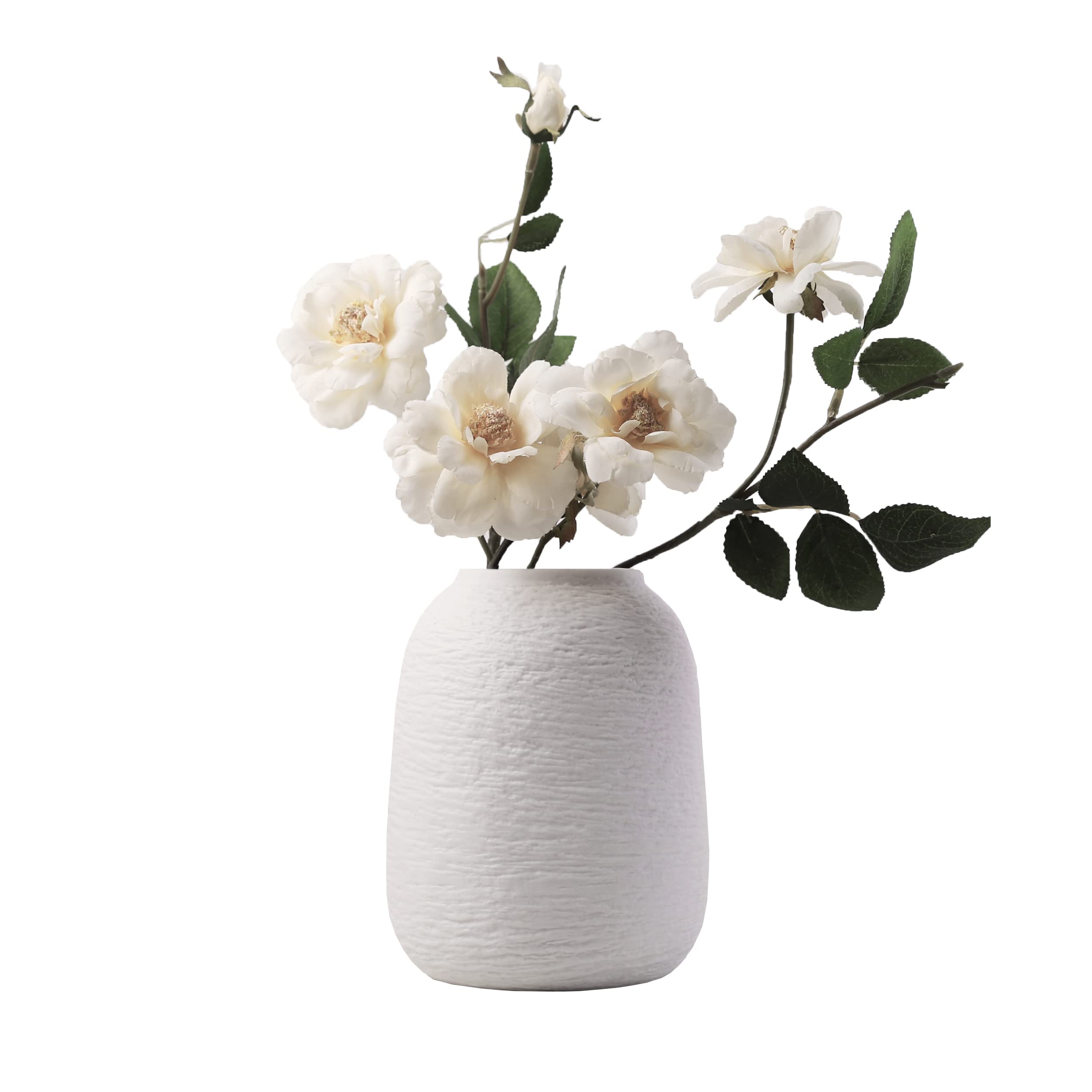 Photo 1 of White Vases, Minimalist vase,Ceramic Vase,Modern Flower vase, Home Decor vases, Fits Everywhere, Best Decoration for Christmas, Mother's Day and Other Festivals, 5.9 Inch.(ZJ White)