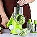 Ogori Vegetable Mandoline Chopper, 3-Blades Manual Vegetable Slicer,Efficient and Fast Vegetable Fruit Cutter Cheese Shredder, Speedy Rotary Drum Grater Slicer with Strong-Hold Suction Cup(Green)