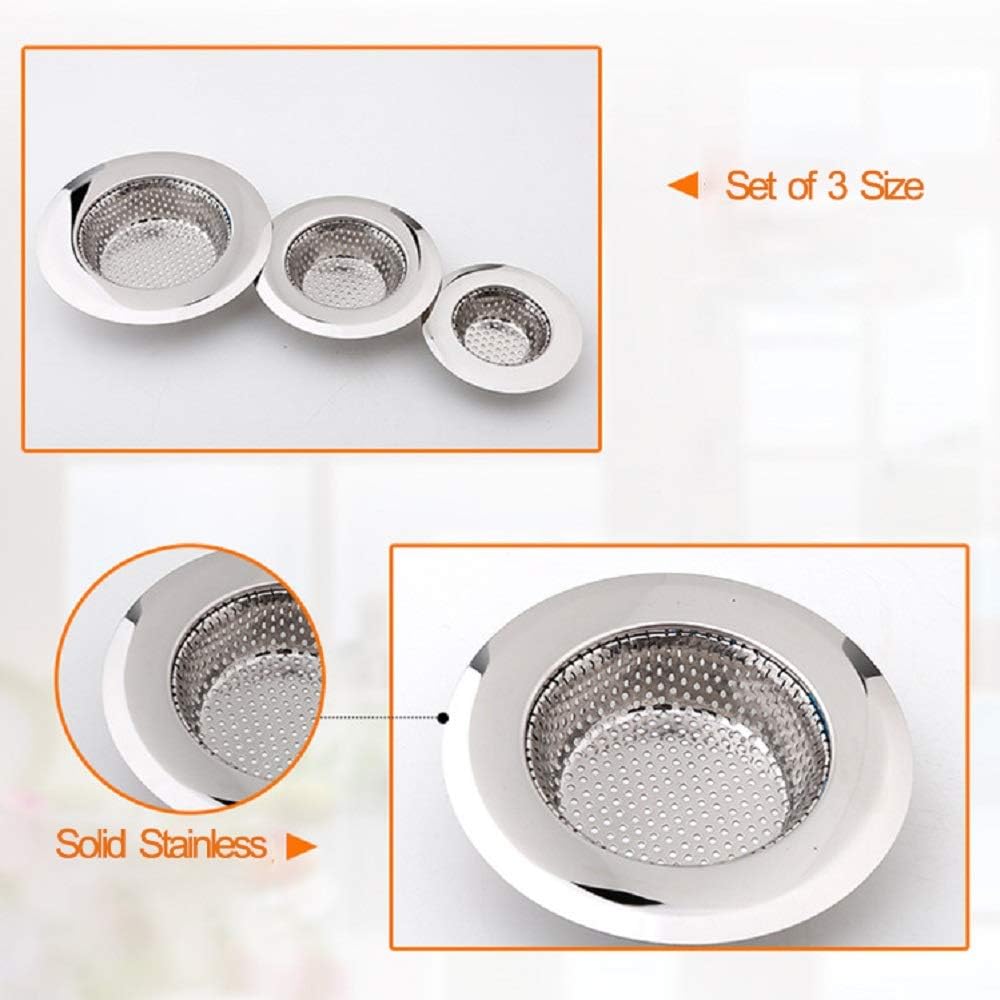 Teklingo Hair Catcher Shower Drain(3 Pack), Bathtub Drain Cover, Sink Tub Drain Stopper, Sink Strainer for Kitchen and Bathroom, Hair Stopper for Bathtub Drain Cover Size from 2.13'' to 4.5''. - - 