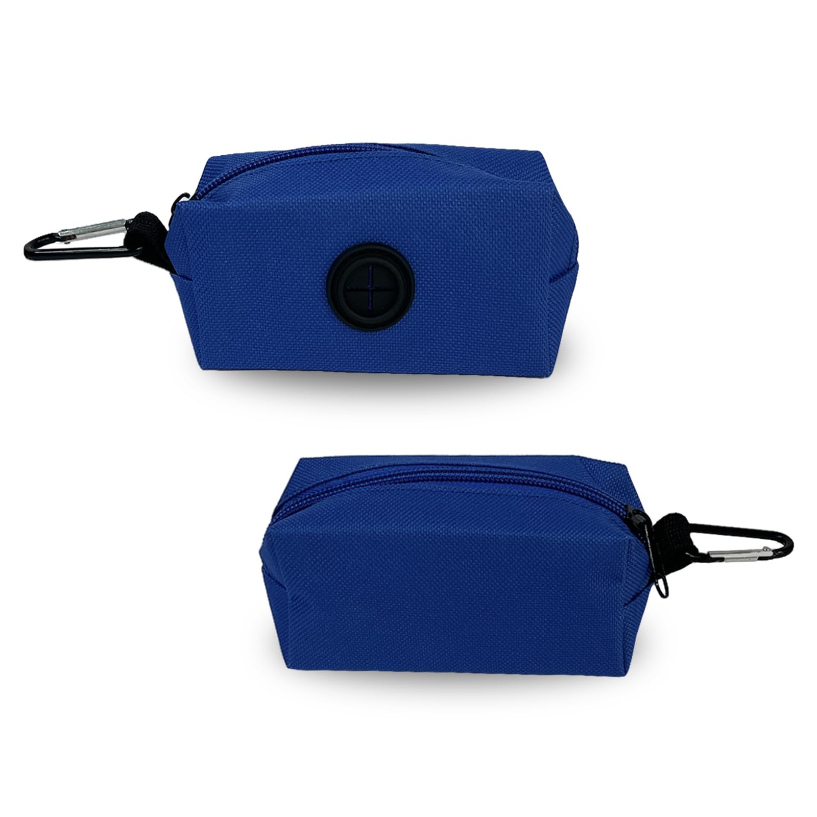 2 Pack Dog Poop Bag Holder, Pet Dog Waste Bag Dispenser for Leash with Metal Clip, Hand Free Doggie Dog Bag Holder Attachment, Fit Any Dog Leash Belt (Blue)