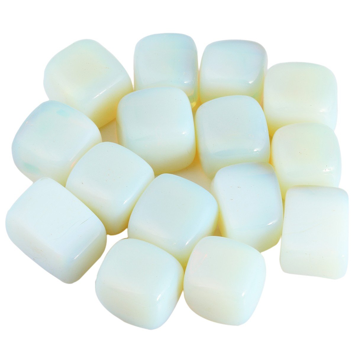 mookaitedecor 1lb/460g Opalite Crystals Tumble Stones Bulk, Semi Precious Tumbled Stones Decorative Rocks for Crafts Garden Plant Pot Decor Home Table Decoration