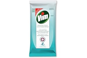 Vim Power And Shine Multi-Purpose Disinfectant-Sanitizer Wipes - 99.99% Virus and Bacteria Elimination - Ocean Scent - 30 Cou