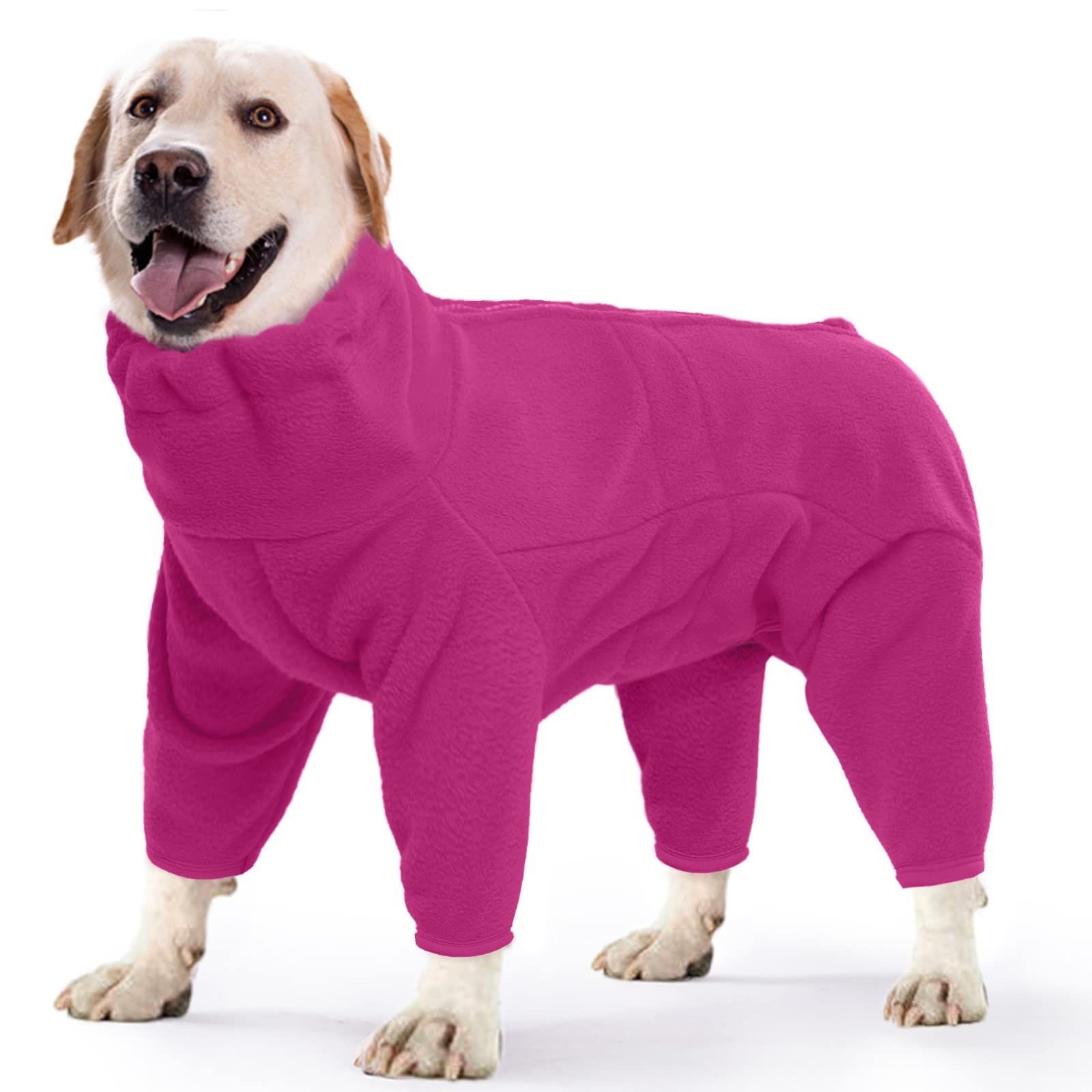 Photo 1 of ROZKITCH Pajamas for Large Dogs, Pet Windproof Warm Cold Weather Jacket Vest Cozy Jumpsuit Apparel Outfit Clothes for Small Medium Large Dog Walking Hiking Sleep Pink L