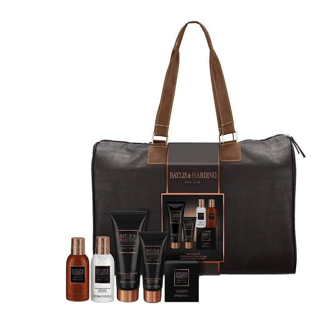 Baylis & Harding Men's Black Pepper and Ginseng Weekend Away Travel Bag Gift Set Amazon.co.uk