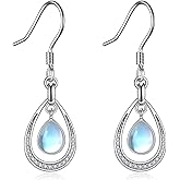 Moonstone Earrings 925Sterling Silver Moonstone Earrings for Women Mother's Day gift…