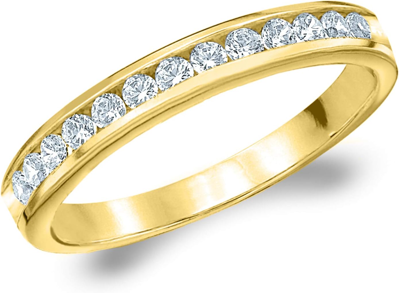 1/4 CT Classic Channel-Set Lab Grown Diamond Ring in 14K Gold, Sparkling in F-G Color and VS Clarity