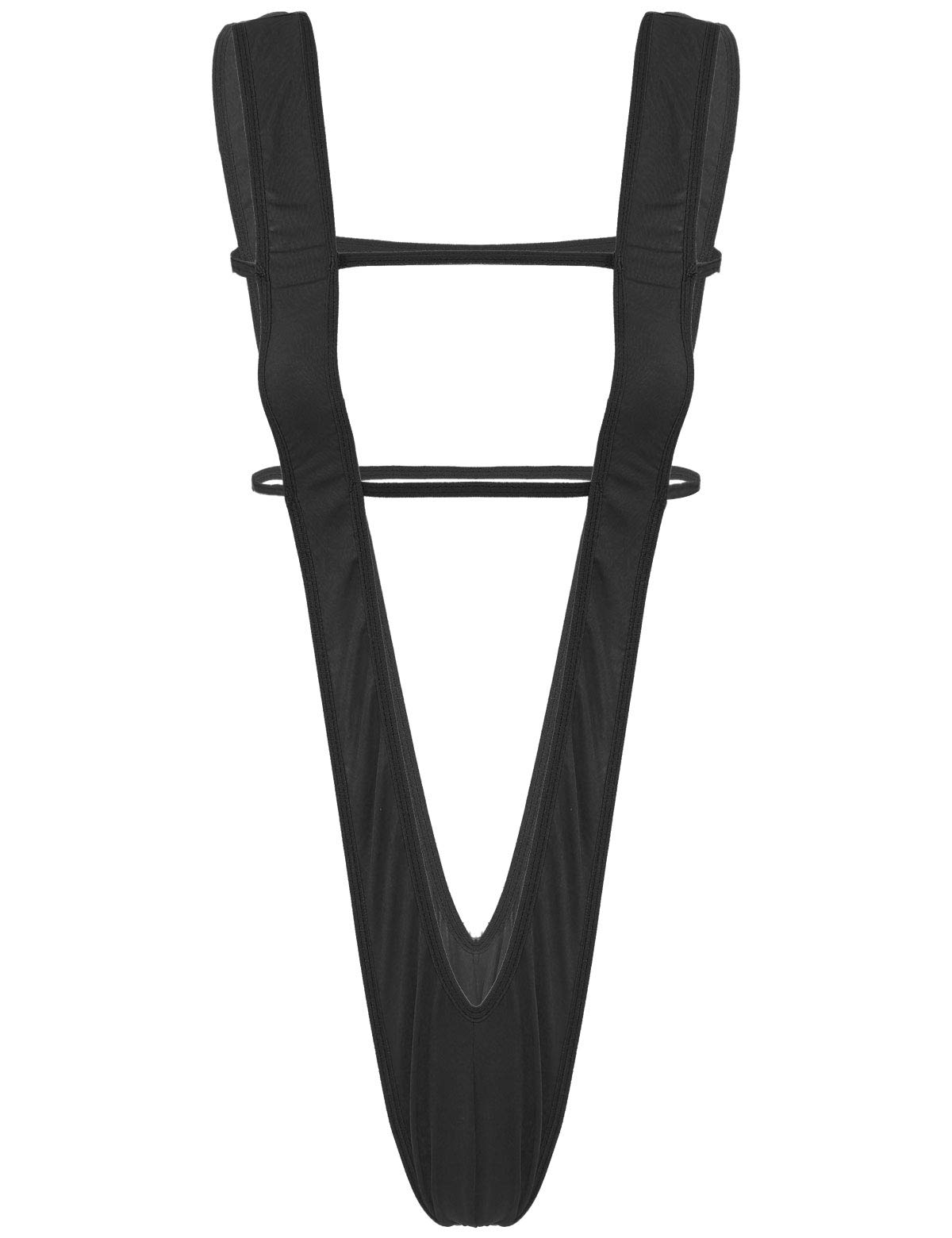 Oyolan Women's Sexy One-Piece Slingshot Monokini Hollow Out Strappy Bikini Swimwear Swimsuit Black M