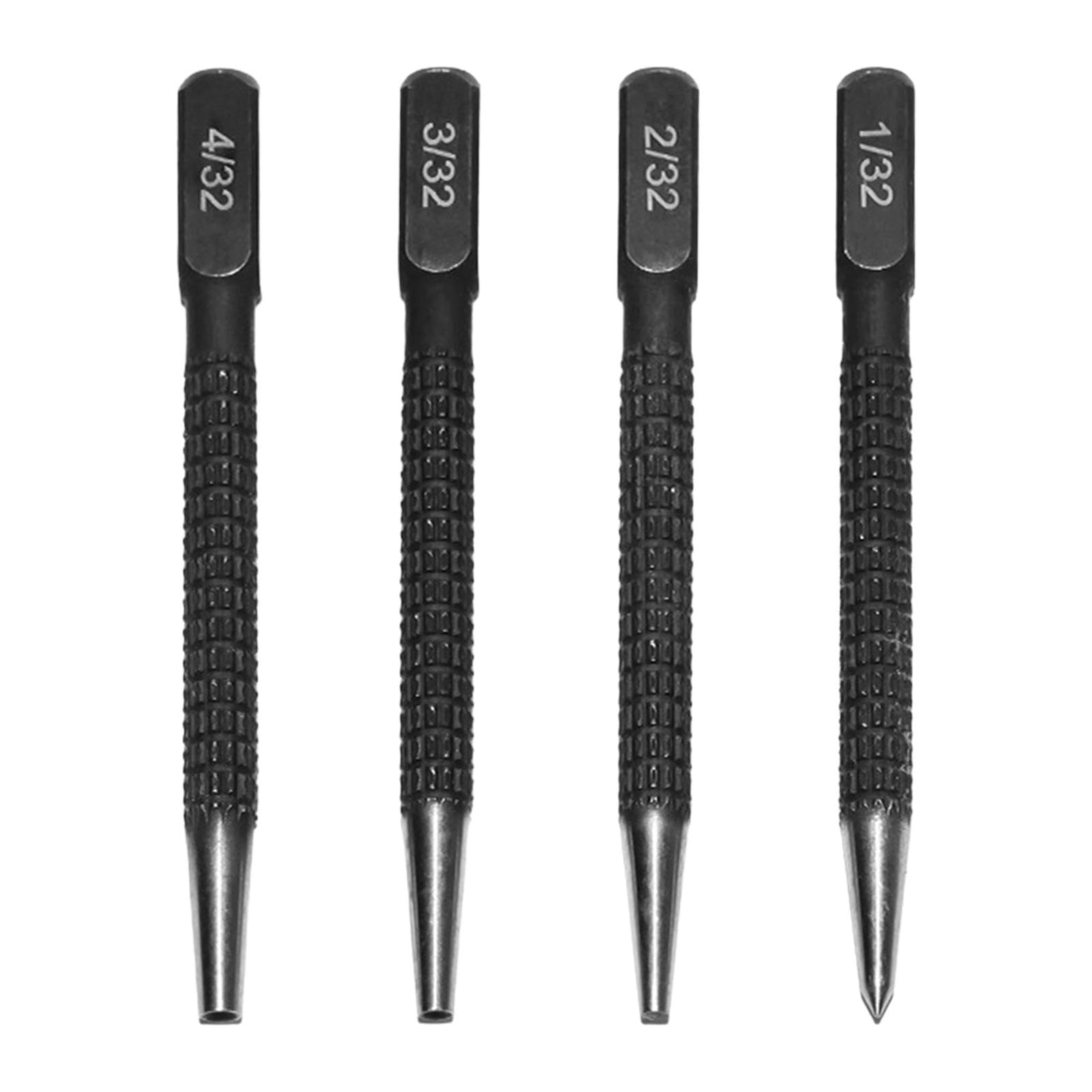 4Pcs Centre Punch Set, Positioning Punch Set Nail Punch Kit for Drilling and Marking Tools, Drilling Marking Positioning Punch for Metal Wood 1/32", 2/32'', 3/32",4/32''
