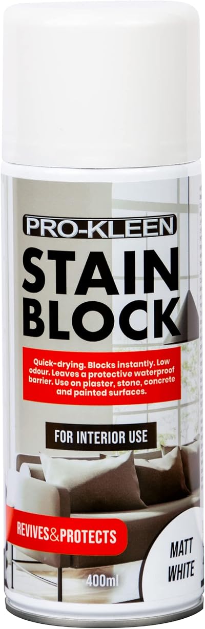 Pro-Kleen Stain Block Spray Paint Primer 400ml White Matt