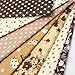 KINGSO 7PCS Cotton Fabric Bundles Quilting Sewing DIY Craft 19.7x19.7inch Brown