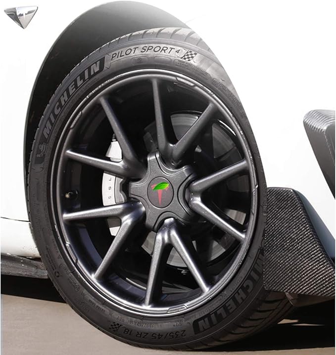 Hub Cover Hubcaps for Tesla Model 3 Center Caps Modification Kit Wheel Cap Kit (Dark Gray