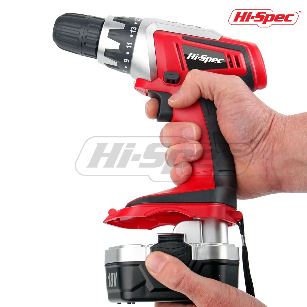 HiSpec 18 V Pro Combo Cordless Drill Driver with 1000 mAh NiMH