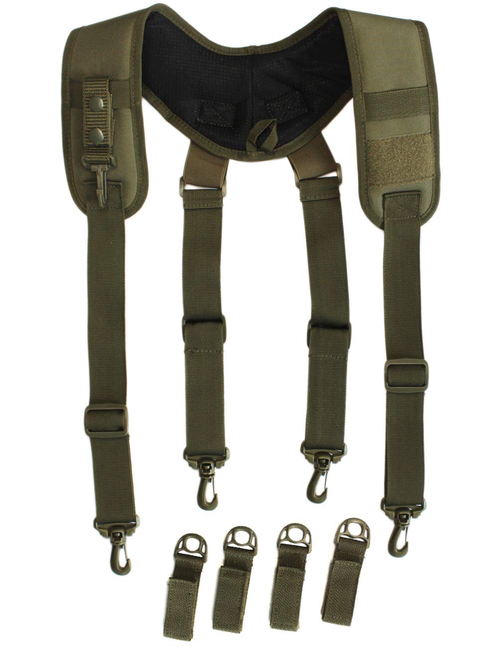 Photo 1 of MELOTOUGH Tactical Duty Belt Harness Padded Adjustable Tool Belt Suspenders with Key Chin and Patch (Ranger Green)