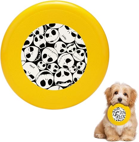 Amazon Co Jp ペットフリスビー フライングディスク 投げるおもち ナイトメアジャック スカル柄 犬用おもちゃ 安全無毒 訓練玩具 知育玩具 ペットフライングソーサー ストレス解消 大型犬 中型犬 小型犬に適応 トレーニング Pc製 歯耐性 ホーム キッチン