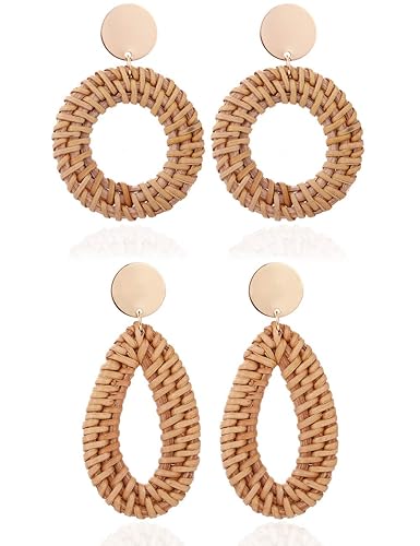 2 pairs Rattan Earrings