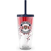 Tervis NHL Florida Panthers - Shatter Made in USA Double Walled Insulated Tumbler Travel Cup Keeps Drinks Cold & Hot, 24oz with Straw Lid, Classic