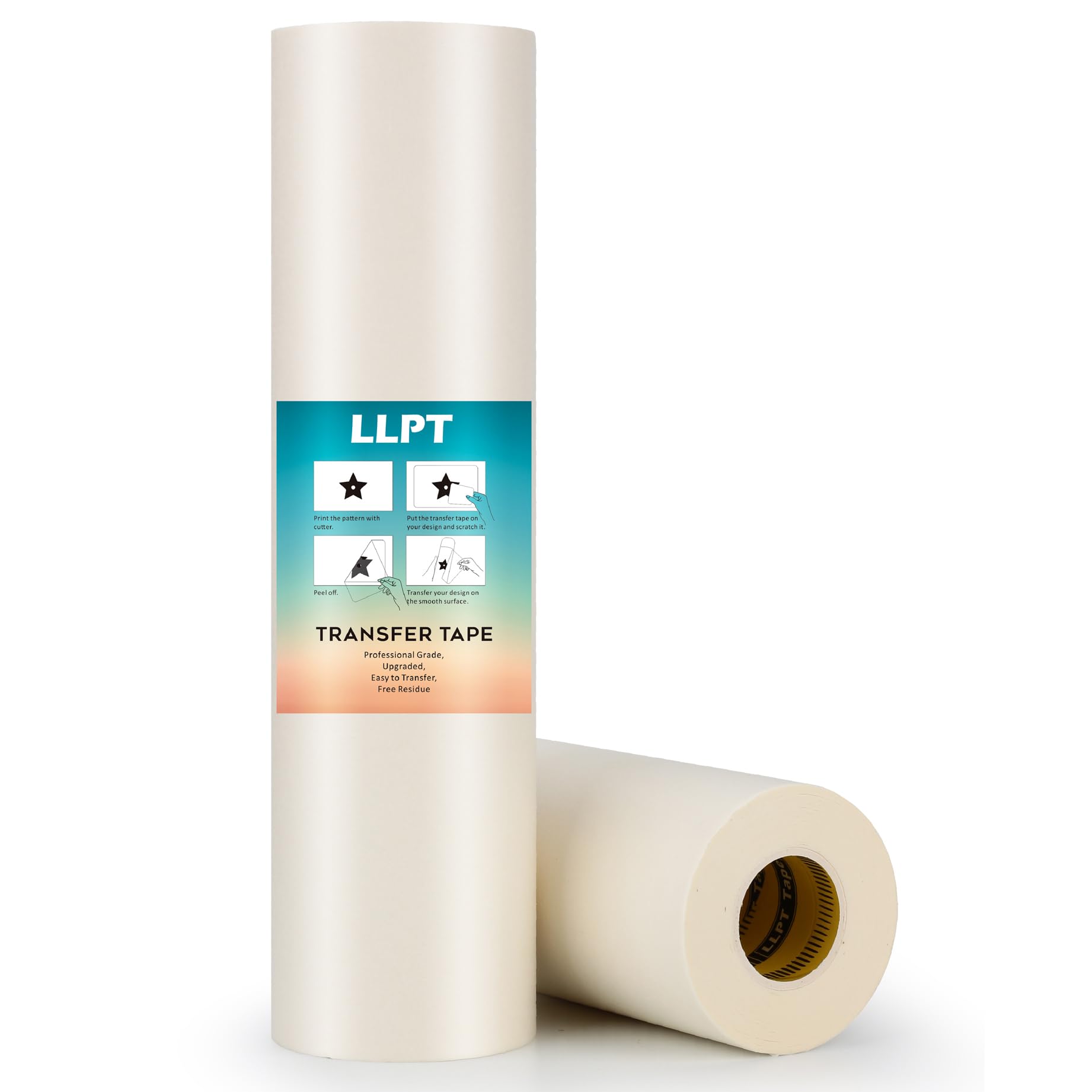 LLPT Transfer Tape Professinal Grade for Vinyl | 305mm x 30m | Pick Vinyl Easily Residue Free Effective | for Craft Cutters Stickers Decals Glass Windows Doors Signs DIY Projects (PG1200TT)