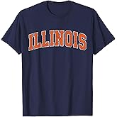 Illinois IL Vintage Athletic Sports Design Style 80s 90s T-Shirt