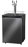 Kegco HBK309X-3 Keg Dispenser, 3 Tap, Black