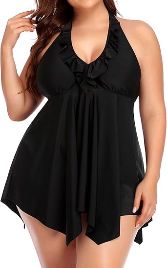 plus size 2 piece swimdress