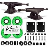 VJ 127mm Skateboard Truck Kit with 60mm Cruiser Wheels, Bearings &amp; Hardware | Complete truck and wheel kit with 127mm aluminum trucks, 60mm cruiser wheels, ABEC-7 bearings and hardware for 7.8-10 decks