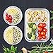 Meal Prep Divided Glass Containers with Snap Lock Vented Lids - BPA Leak Free (27 oz, 3.4 cups, Square 2 Compartment) Microwave Dishwasher Freezer Oven Bake Safe Food Storage - Gift Set (3 Pack)
