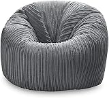 Beautiful Beanbags Childrens Jumbo Cord Beanbag Chair Grey Ready Filled view 4