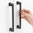 ASKANO Pack of 30, 6-1/4 Inch Hole Centers, Black Stepped Kitchen Cabinet Pull Handle ZP2206 | Solid Hardware for Drawer, Dresser, Bathroom, Vanity, Furniture Door, Cupboard, Bedroom, 6.3"