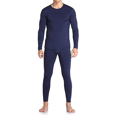 Thermal Underwear for Men Ultra Soft, Long Johns Base Layer Fleece Lined, Active Mens Thermal Underwear Set with Top &amp; Bottom