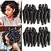 Molefi Brazilian Virgin Funmi Hair 4 Bundles Spiral Curl Hair Bundles Short Curly Weave 7A Unprocessed Brazilian Human Hair Extensions 50g/pc Full Head Natural Color